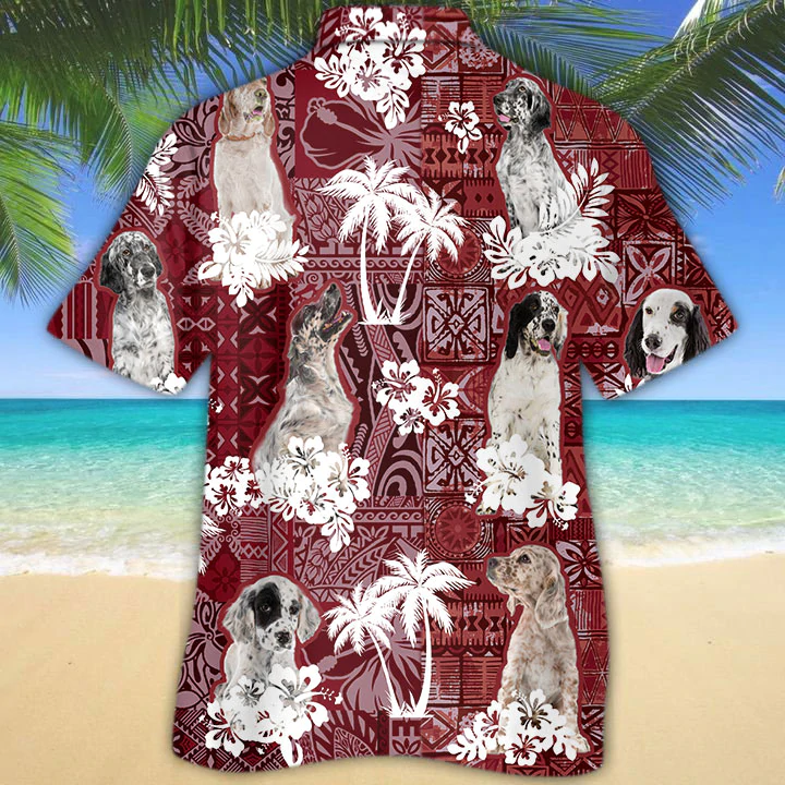 English Setter 2 Red Hawaiian Shirt, Gift for Dog Lover Shirts, Animal Summer Shirts HO1257