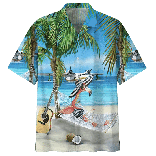 Beach And Flamingo Ornamental Design Hawaiian Shirt HO1928