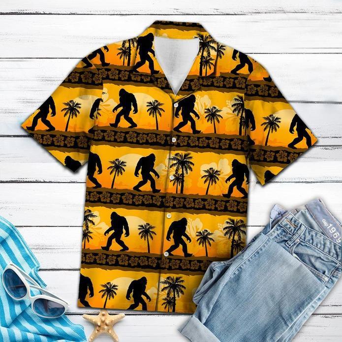 Bigfoot Tropical Frangipani Aloha Hawaiian Shirts HO2359