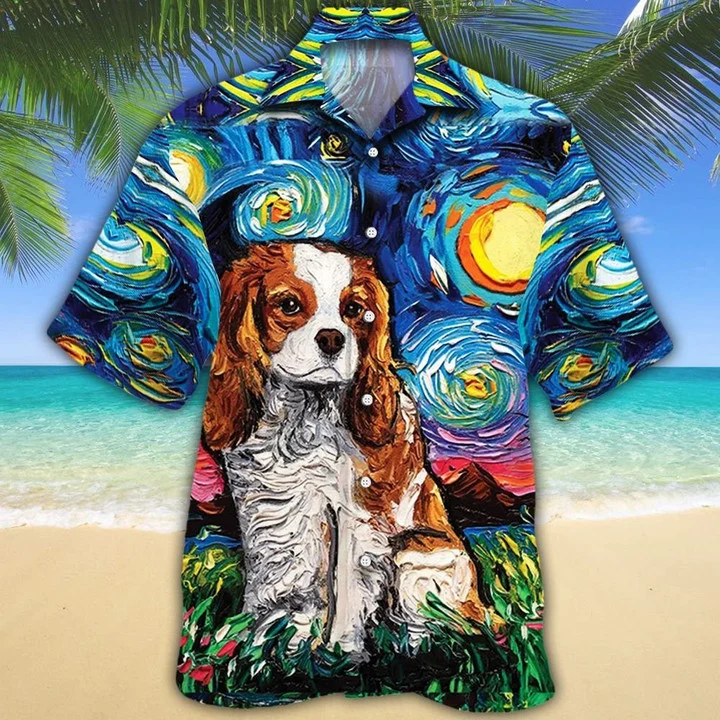 Cavalier King Charles Cute Face Dog Gorgeous Night Hawaiian Shirt HO2129