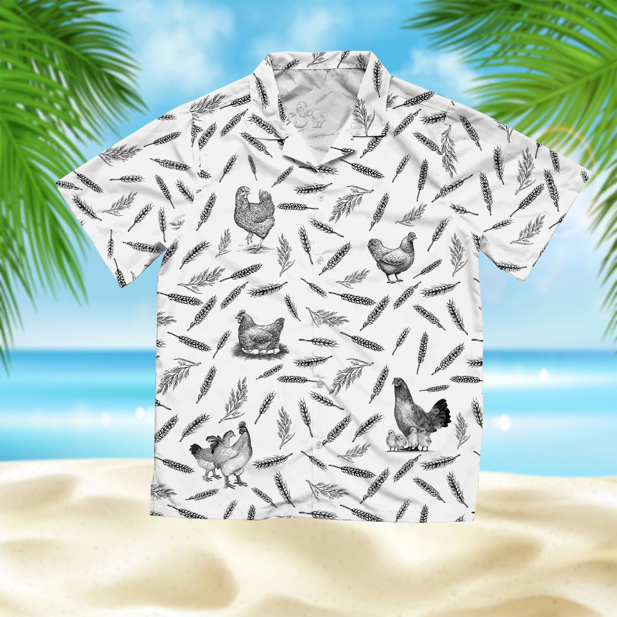 Chicken pattern - Farm Hawaiian Shirt, Summer Hawaiian Shirts for Men and Women Aloha Beach Shirt HO1055