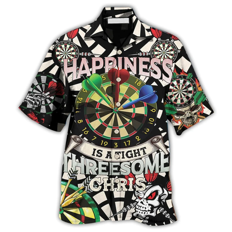 Darts Happiness Black And Red Multi Style Hawaiian Shirt, Dart All Pattern Hawaiian Shirt HO4172