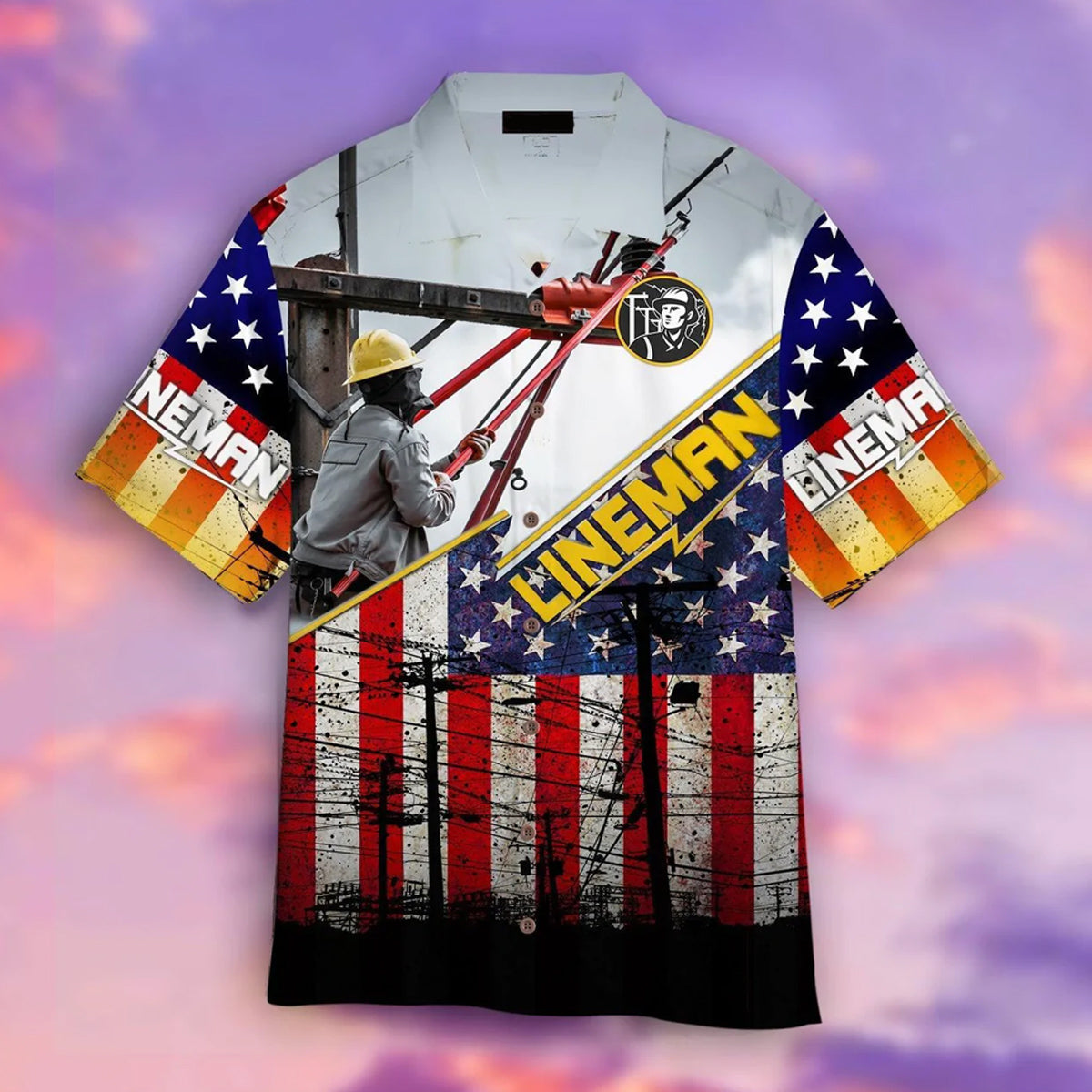 Lineman American Flag Patriotic Hawaiian Shirt, For Men & Women HO0546