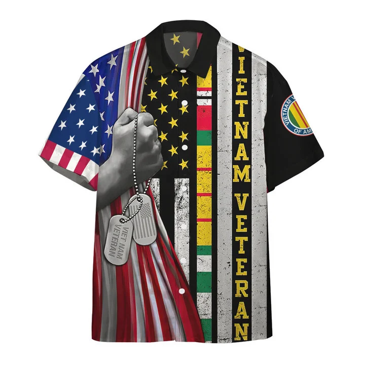 3D Vietnam Veteran Flags Custom Hawaiian Shirt HO2403
