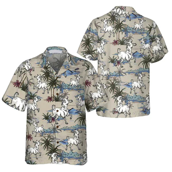 GOAT ISLAND PATTERN All Printed 3D Hawaiian Shirt, summer gifts for men and women HO3800