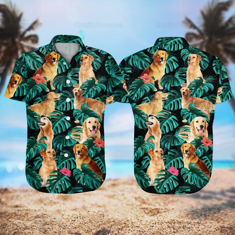 Golden Retriever Hawaii Shirt, Golden Shirt, Shirt For Men, Hawaiian Shirt HO2324