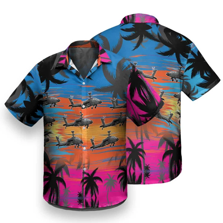 Great Helicopter Flies Dawn Sky Hawaiian Shirt HO1190