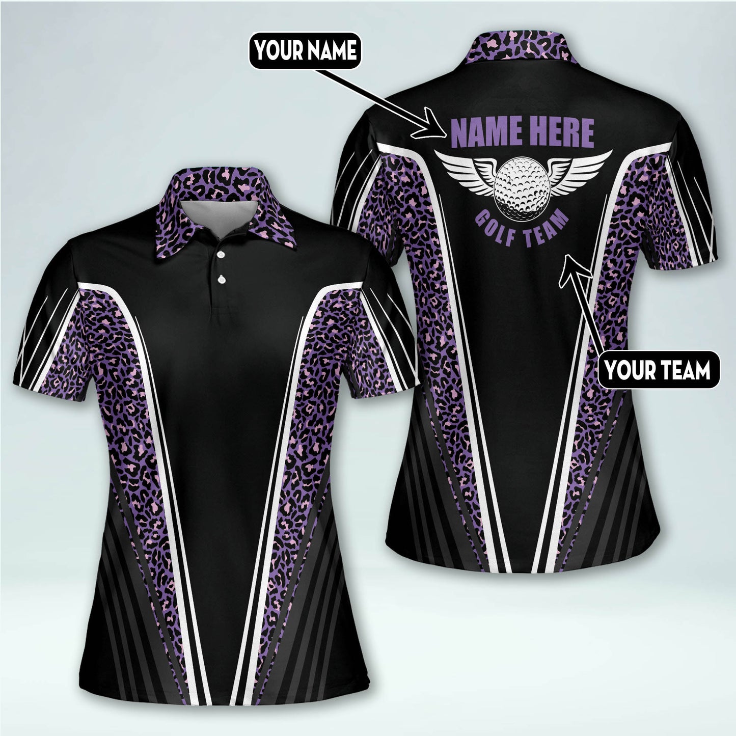 Leopard Pattern Womens Golf Polo Shirt GW0025