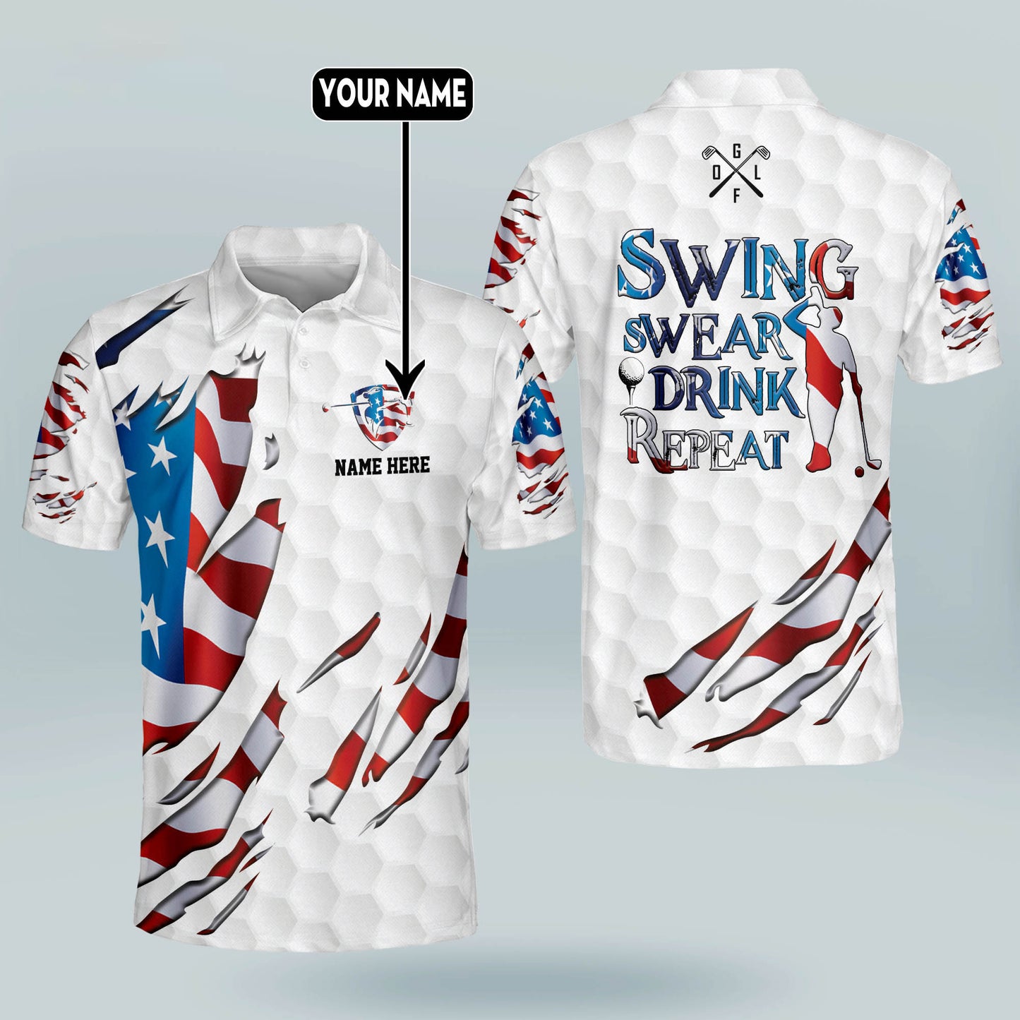 Swing Swear Repeat Golf Polo Shirt GM0309