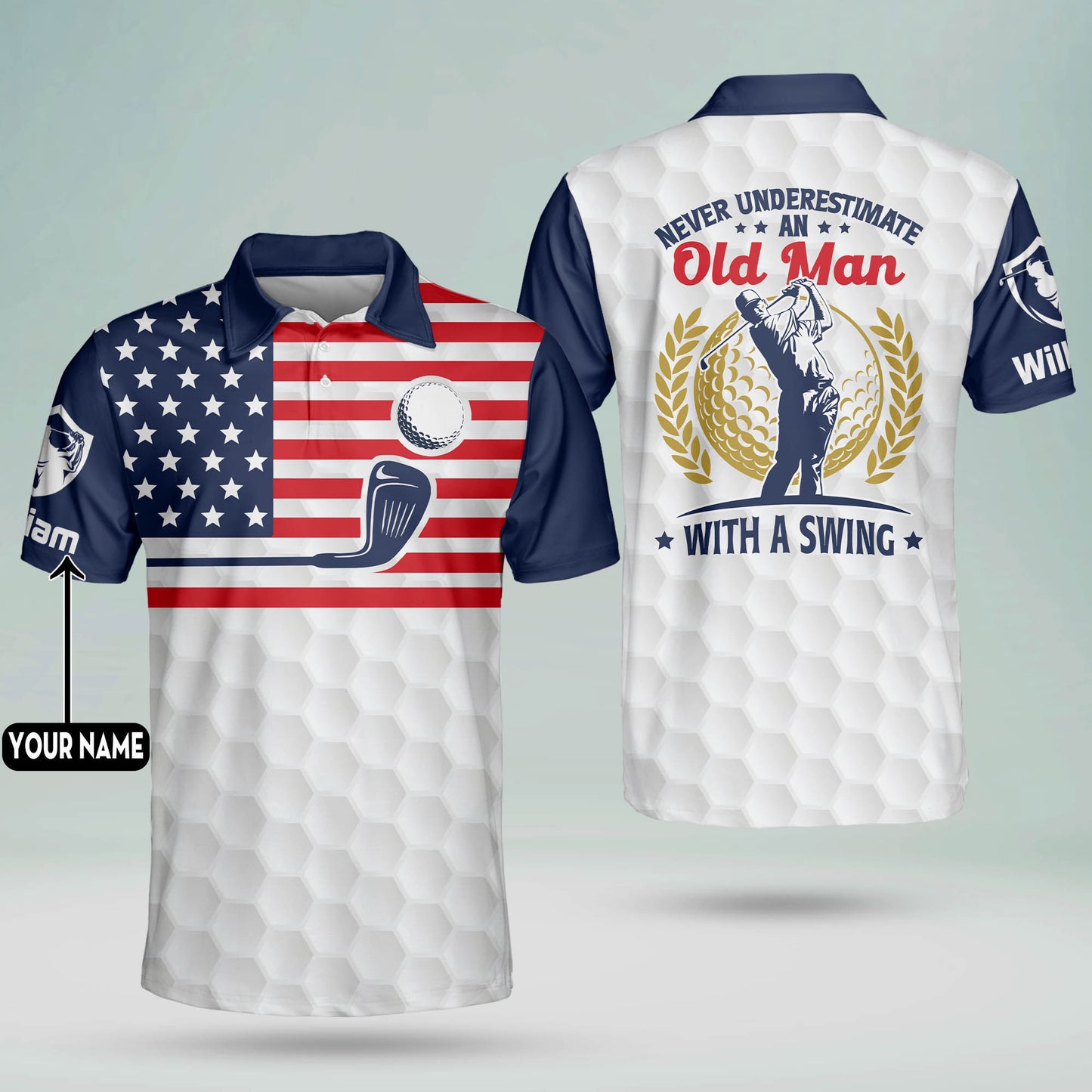 Never Underestimate An Old Man With A Swing Golf Polo Shirt GM0134