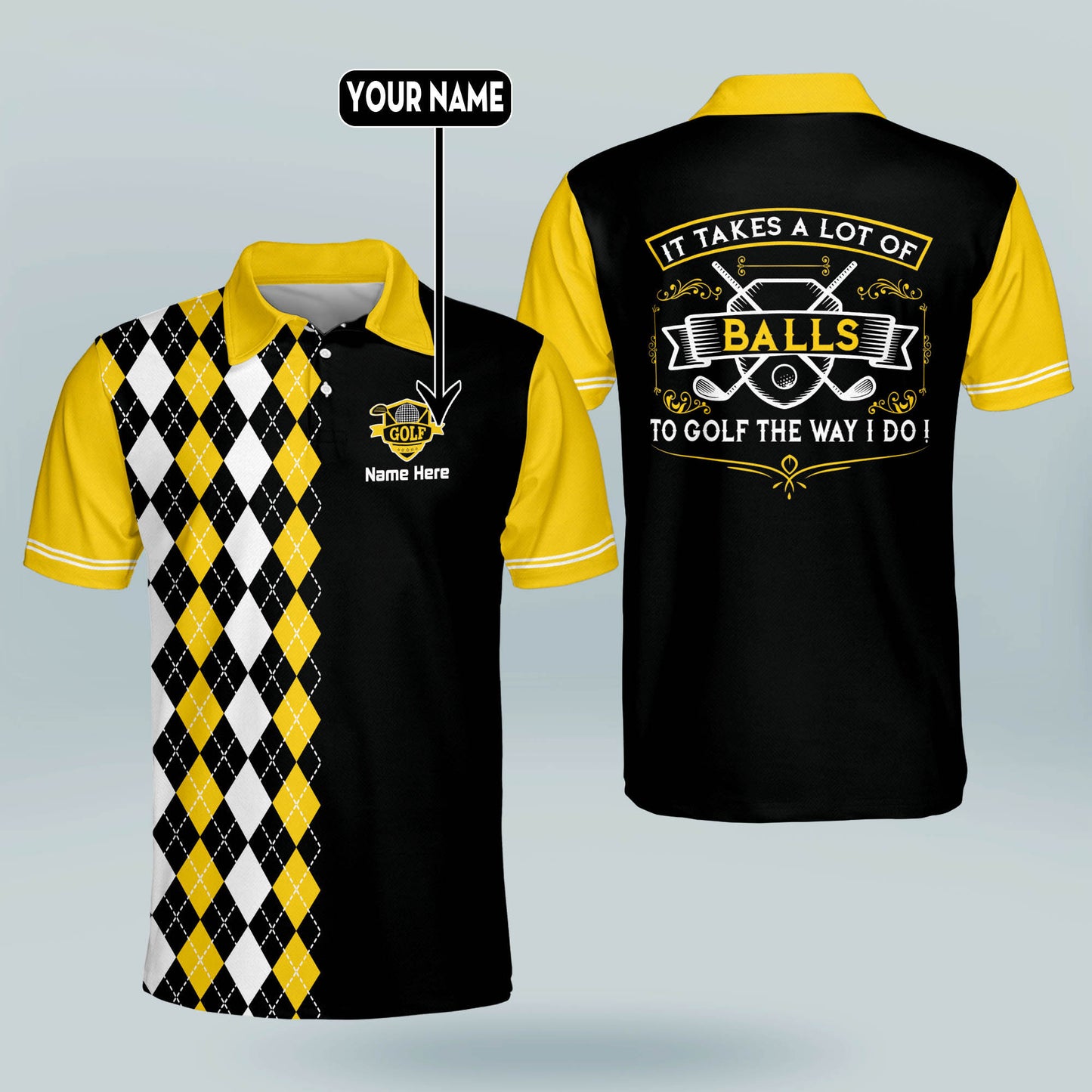 It Take A Lot Of Balls To Golf The Way I Do Golf Polo Shirt GM0370