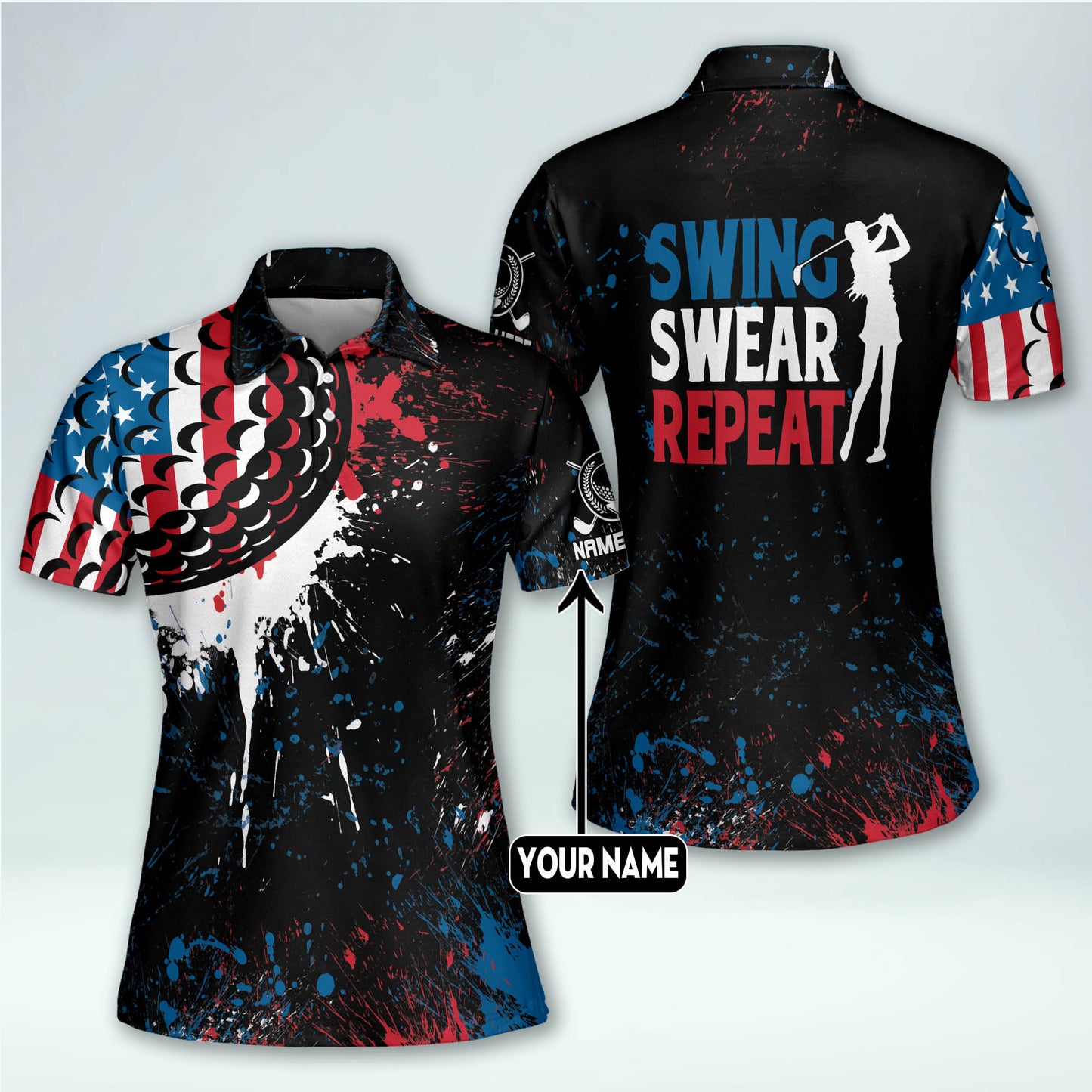 Swing Swear Repeat Golf Polo Shirt GW0027