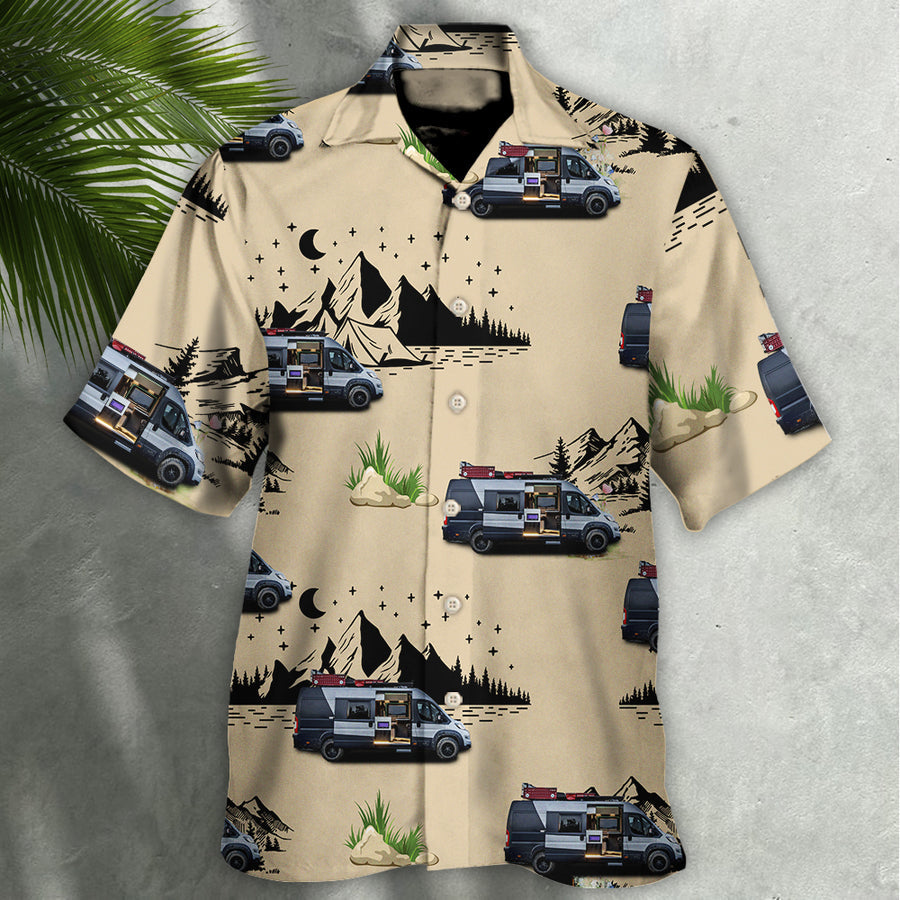 Camping Van Outdoor Life Moon Night Custom Photo Hawaiian Shirt, Camping Shirt, Hawaiian Shirt for Men Women HO4213