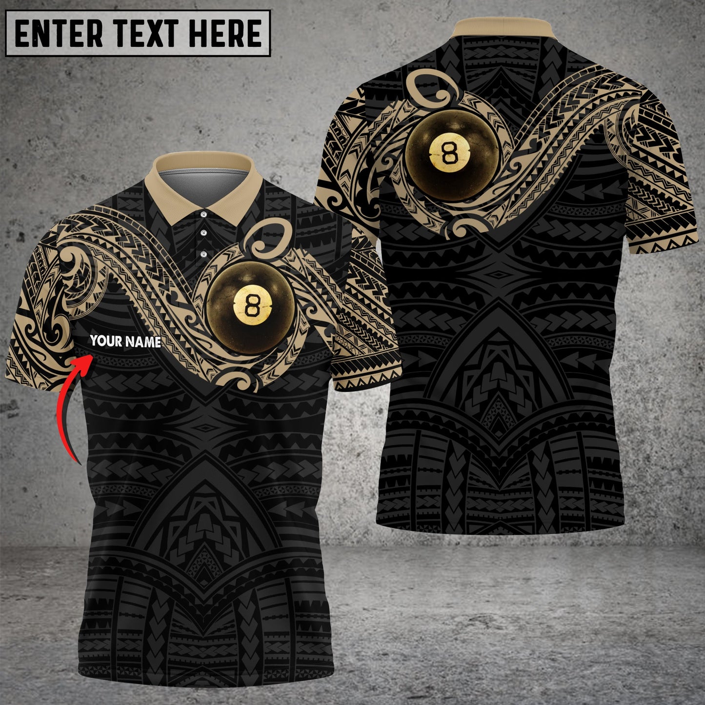 Lasfour Pocket Billiards Ball 8 Maori Personalized 3D Shirt BIA0014