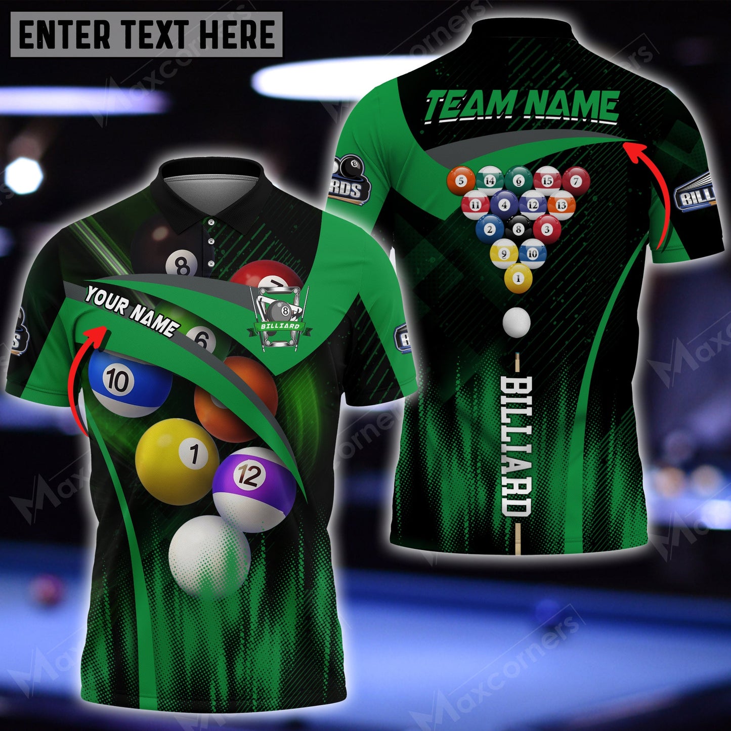 Lasfour Billiards Style Personalized Name, Team Name Unisex Shirt ( More Color Options ) BIA0734