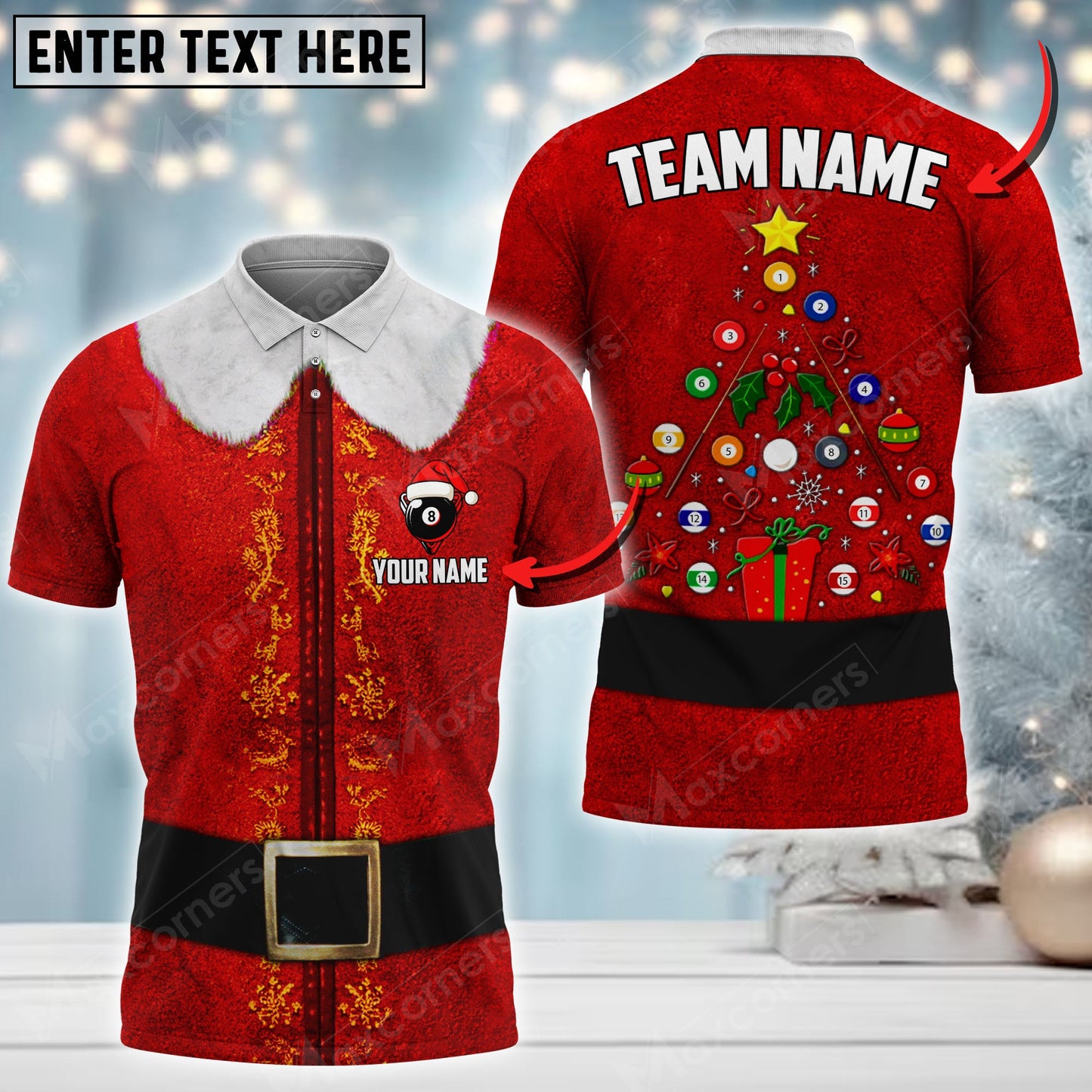 Lasfour Billiards Christmas Elf Customized Name And Team Name 3D Shirt DMA0047
