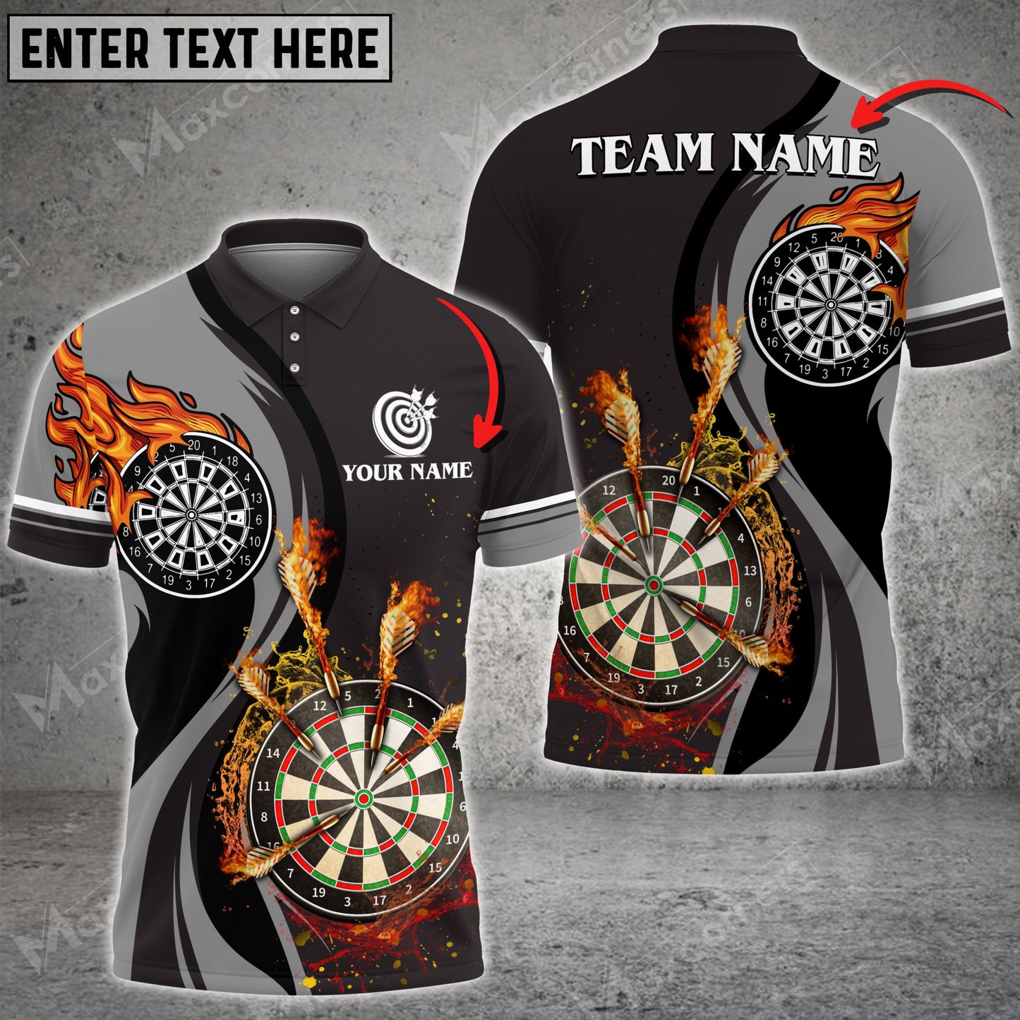 Lasfour Fire Water Flow Darts For Team Design Multicolor Option Personalized Name 3D Shirt DMA0272