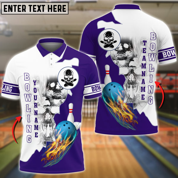 Custom Flame Bowling Polo Team Shirts BO0102
