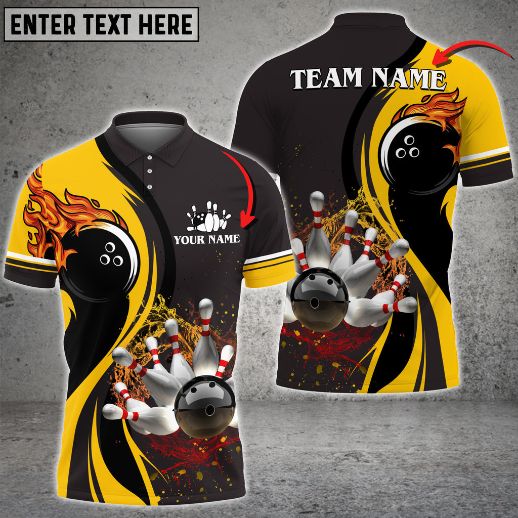 Custom Flame Bowling Polo Team Shirts BO0105