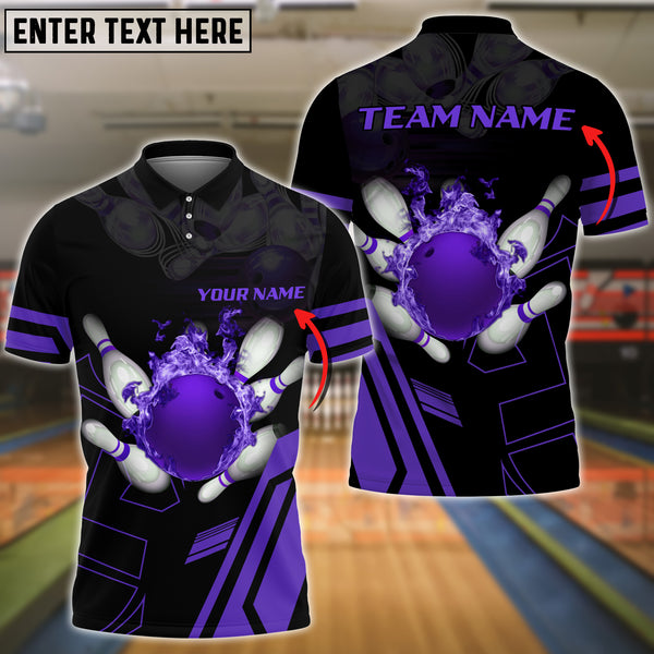 Custom Flame Bowling Polo Team Shirts BO0103