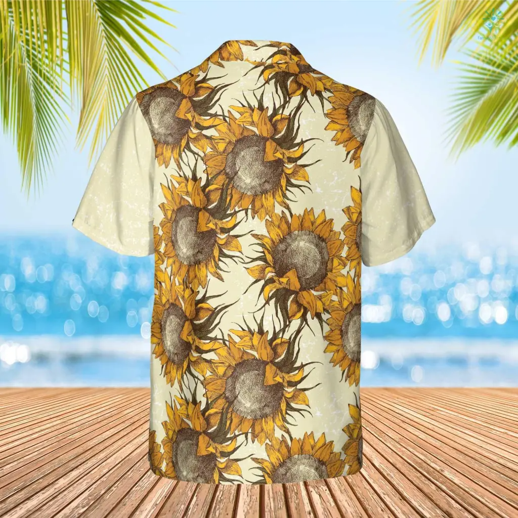 Sunflower Summer Best Escape Anyone Can Have Hawaiian Custom Name And Image Cat Summer Shirt Beach Hawaiian Shirt, Gift for Dog Cat Lover HO4318