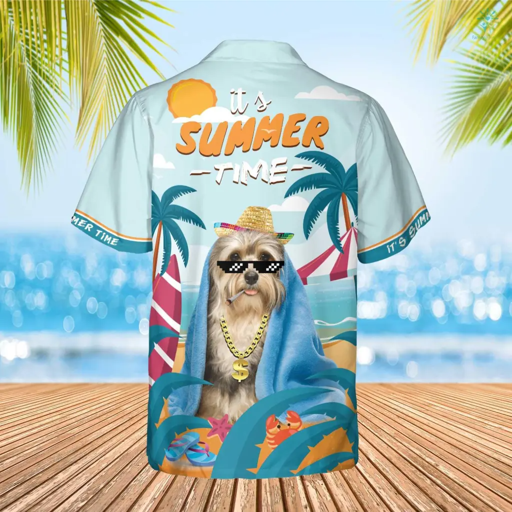 Custom Image Dog Summer Beach Hawaiian Shirt, Rich Dog Its Summer Time Hawaiian, Gift for Men Women Dog Lover HO4315