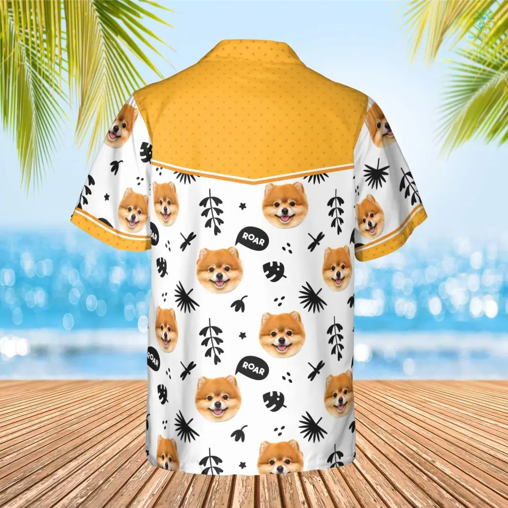Cute Dog Roar Hawaiian Custom Image Funny Dog Summer Shirt, Hawaii Shirt for Men Women, Shirt for Dog Lover HO4307