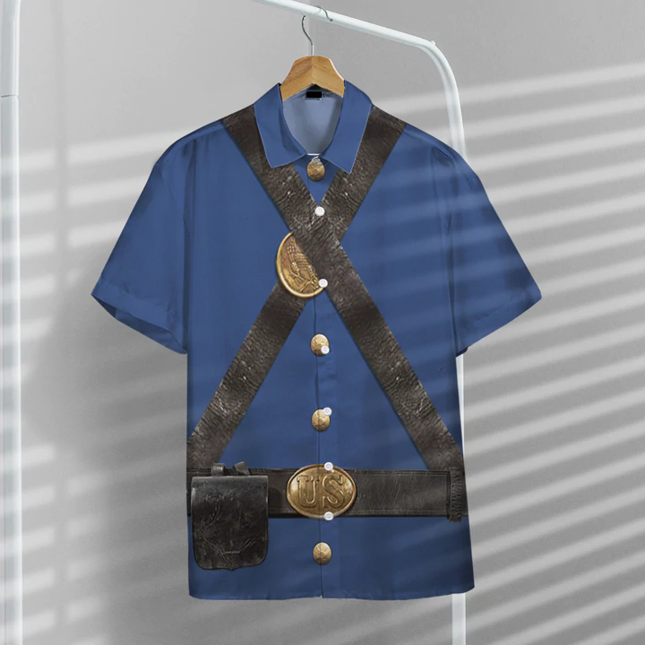 3D Union Infantry Uniform in Civil War Custom Short Sleeve Shirt, Hawaiian shirt for men, women HO1157