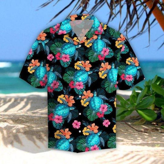 Vintage aloha Hawaii Shirt – Tropical Turtle Hibiscus Hawaii shirt for men, women HO2278