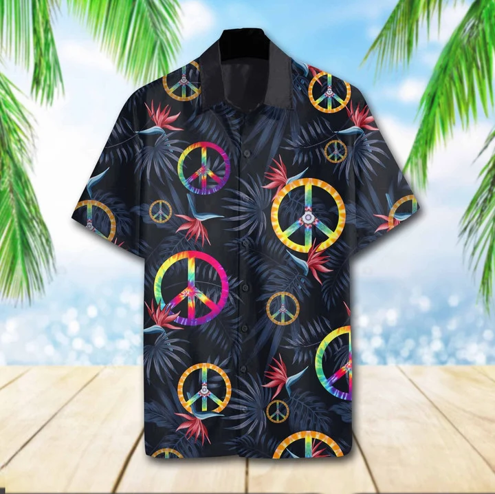 Hippie Tropical Sign Of Peace Hawaiian Shirt HO1773