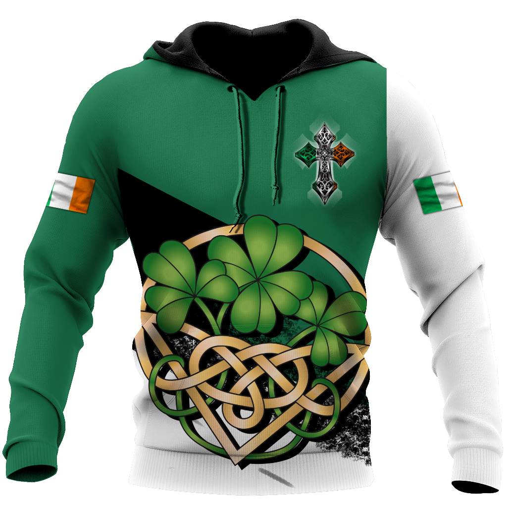 Celtic Cross Ireland St. Patrick's Day 3D Shirt, Irish St. Paddy's Sweater, Shamrock Shirt, Idea For St Patrick's Day PO0290
