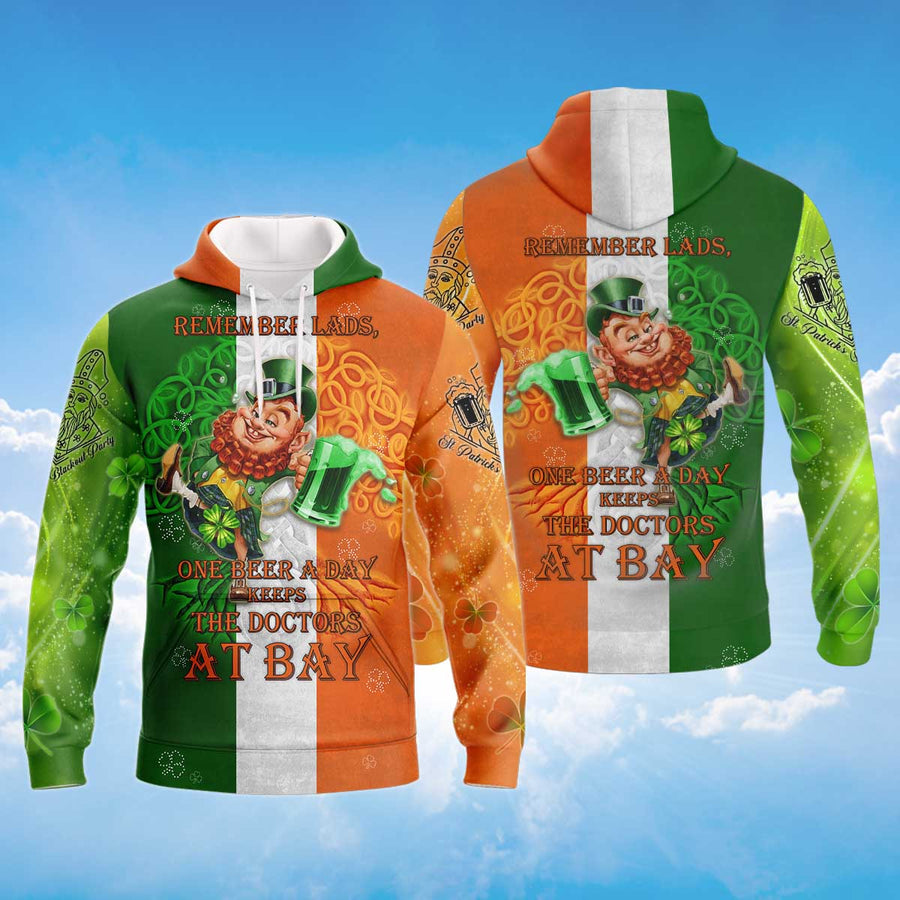 One Beer A Day Keeps The Doctors At Bay T-Shirt, St Patrick's Day T-Shirt PO0219