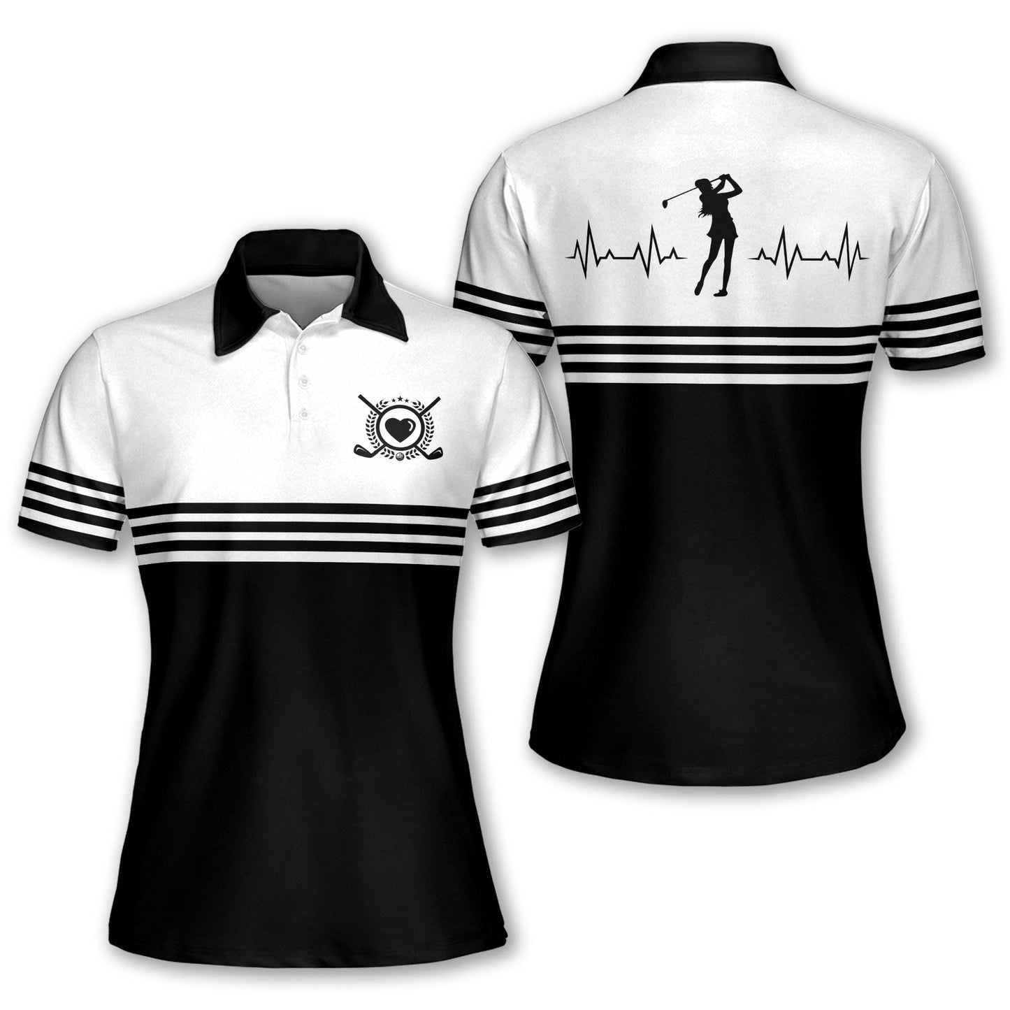 Golf Heart Beat Colorfun Short Sleeve Polo Shirt I0198