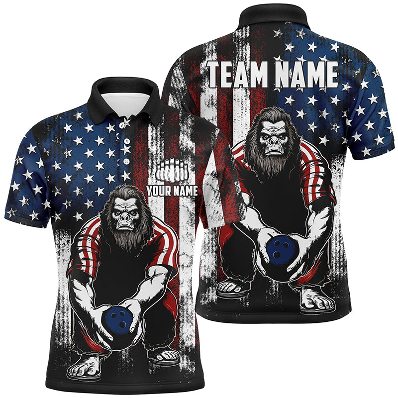 Custom Patriotic Bowling Polo Shirts For Men BO0301