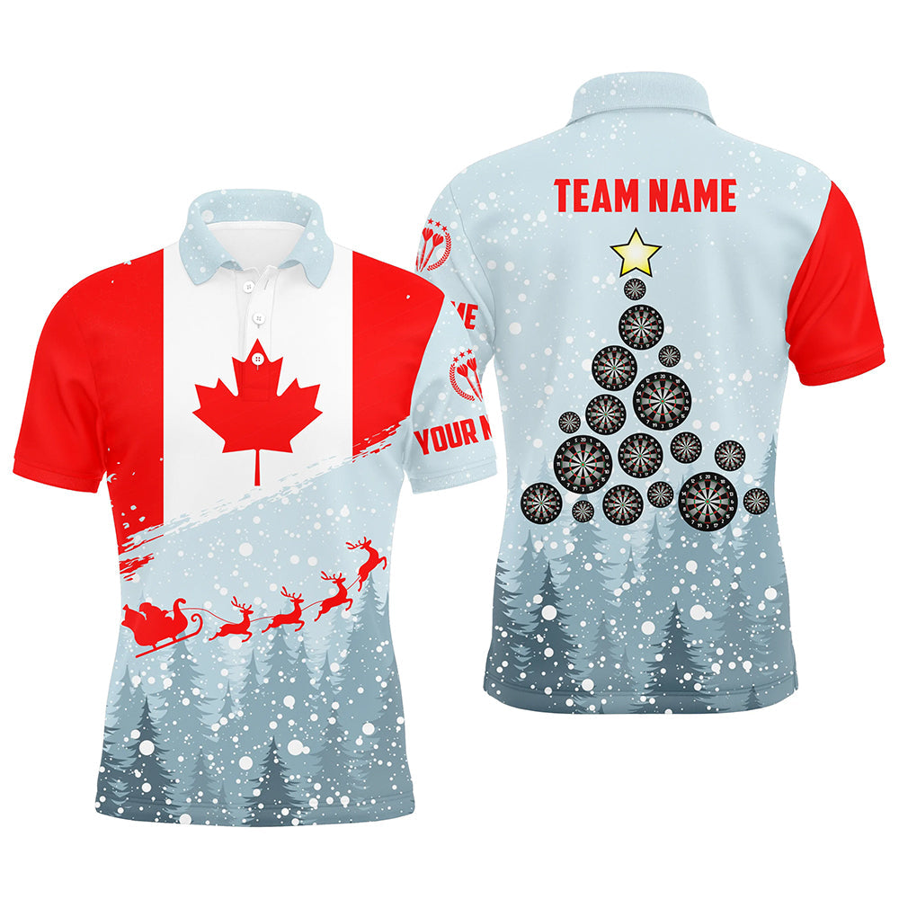 Lasfour Personalized Christmas Canada Flag Darts Polo Shirt DMA0073