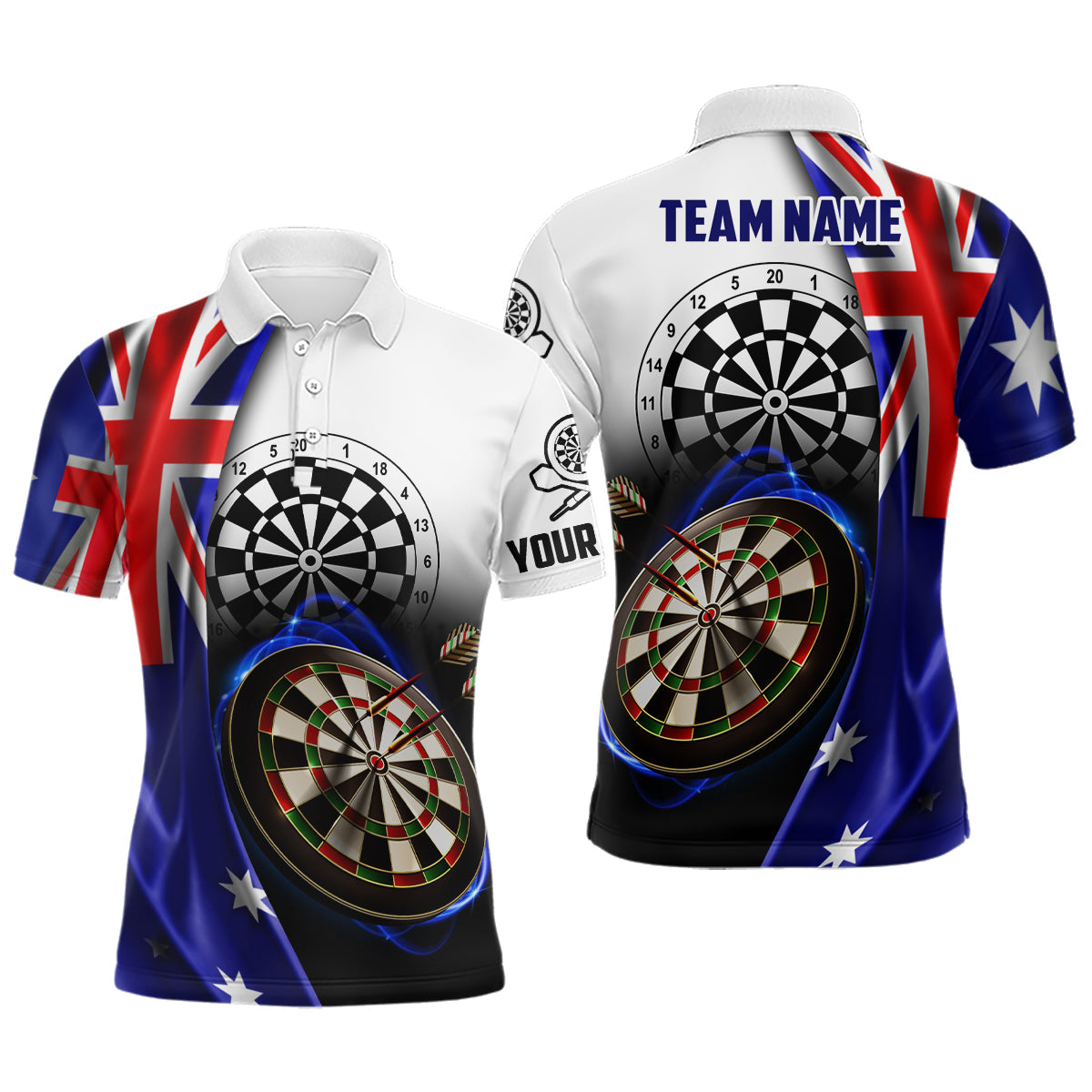 Lasfour Australia Flag Darts Polo Shirt Custom Darts Shirt DMA0069