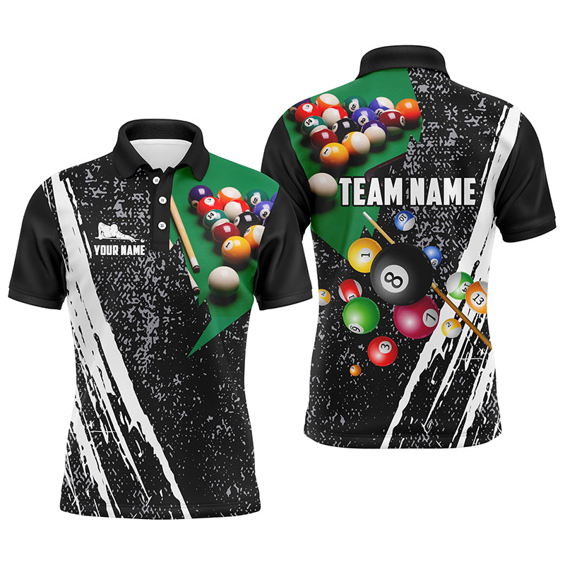 Lasfour Personalized Billiard Balls Paint Black Polo Shirts BIA0928
