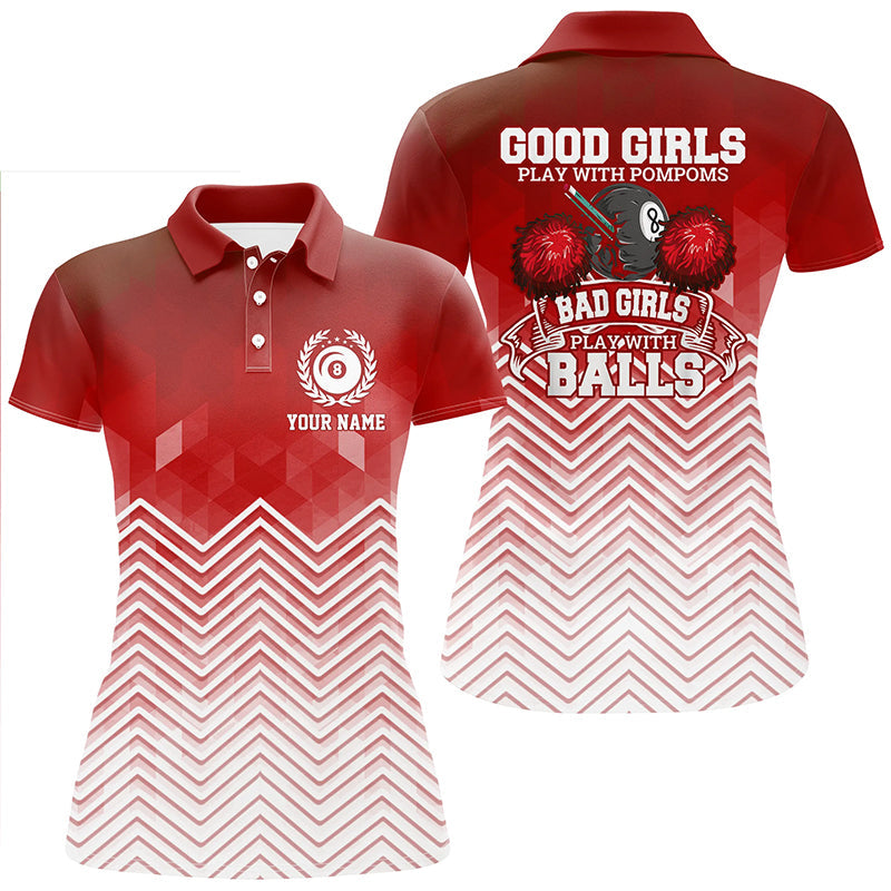 Lasfour Billiards Good Girls Bad Girls Pool Player Billiards Funny Custom Billiard Polo Shirts For Women BIA0903
