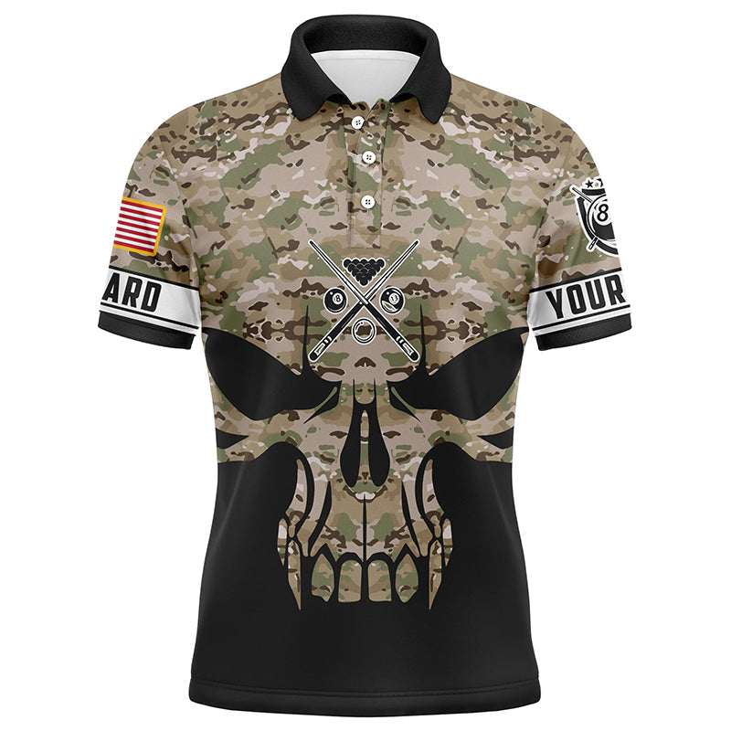 Lasfour Personalized Billiard Balls Skull Camouflage Billiard Polo Shirts BIA0925