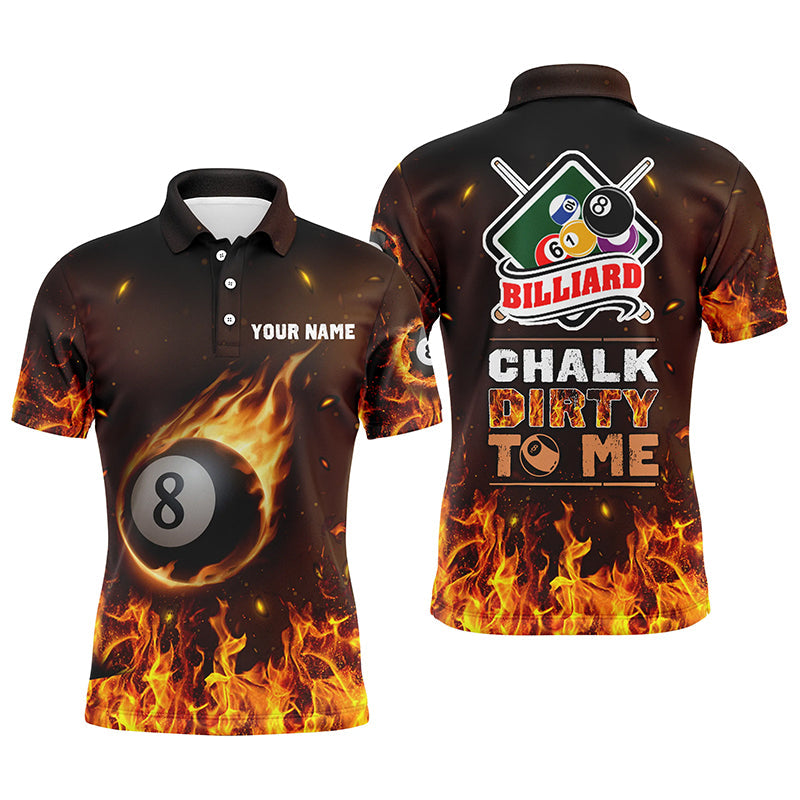 Lasfour Personalized Billiard Chalk Dirty To Me Fire Billiard Polo & Quarter Zip Shirts BIA0918