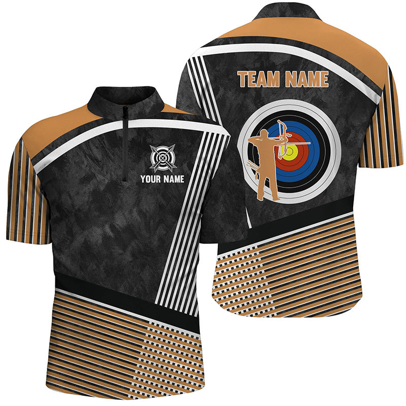 Lasfour Personalized 3D Archery 3D Zipper Polo Shirt AA0010