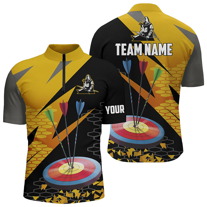 Lasfour Personalized 3D Archery Arrows Men 3D Zipper Polo Shirt AA0004