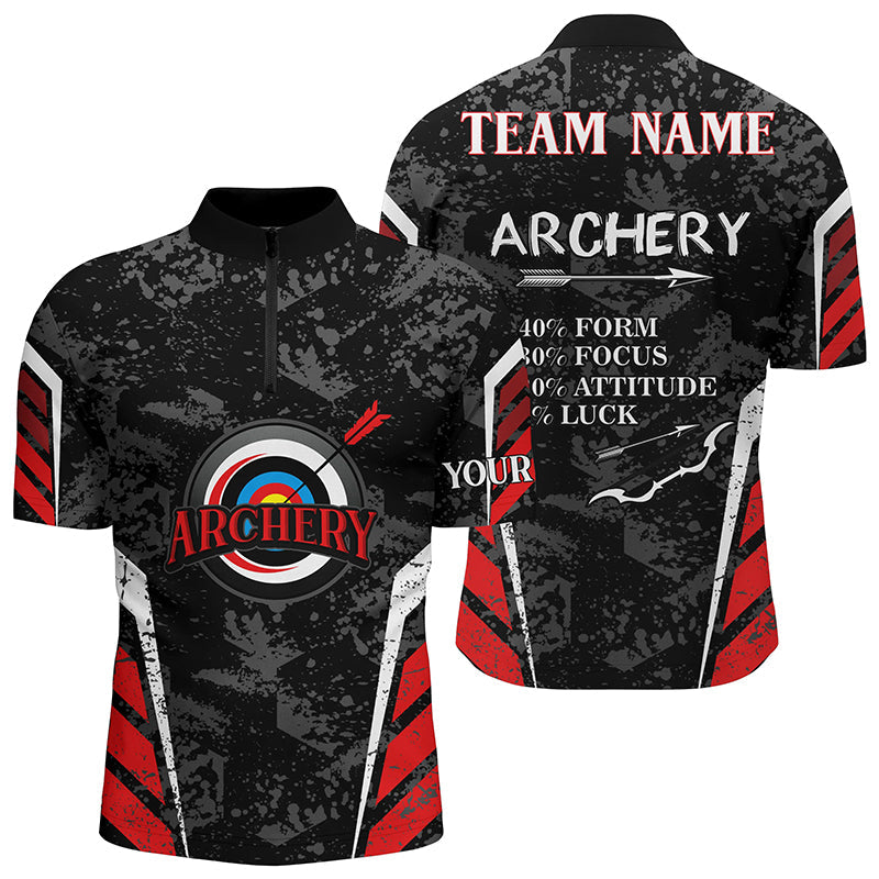 Lasfour Personalized 3D Archery Target Vintage Men 3D Zipper Polo Shirt AA0049