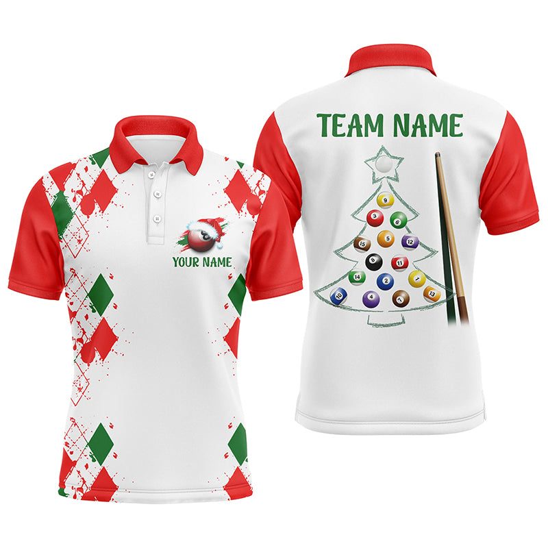 Lasfour Funny Christmas Billiard Custom Name Polo Shirts Best Christmas BIA0317