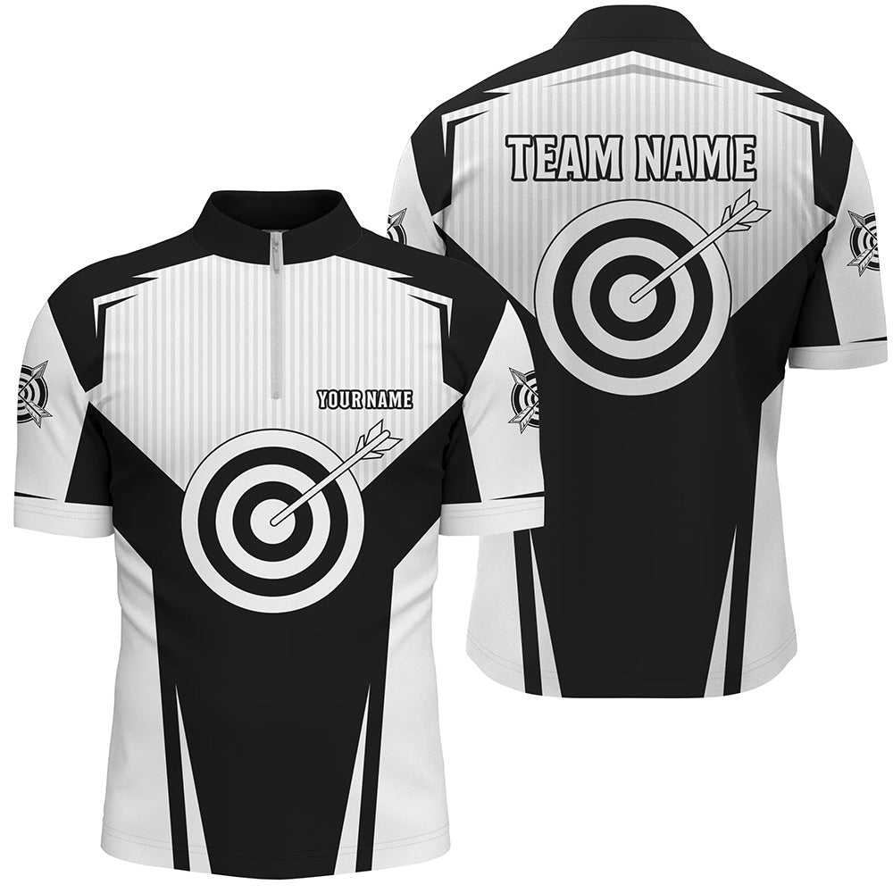 Lasfour Black Archery Jerseys Men Custom Team Name Archery Uniform Jerseys 3D Zipper Polo Shirt AA0080