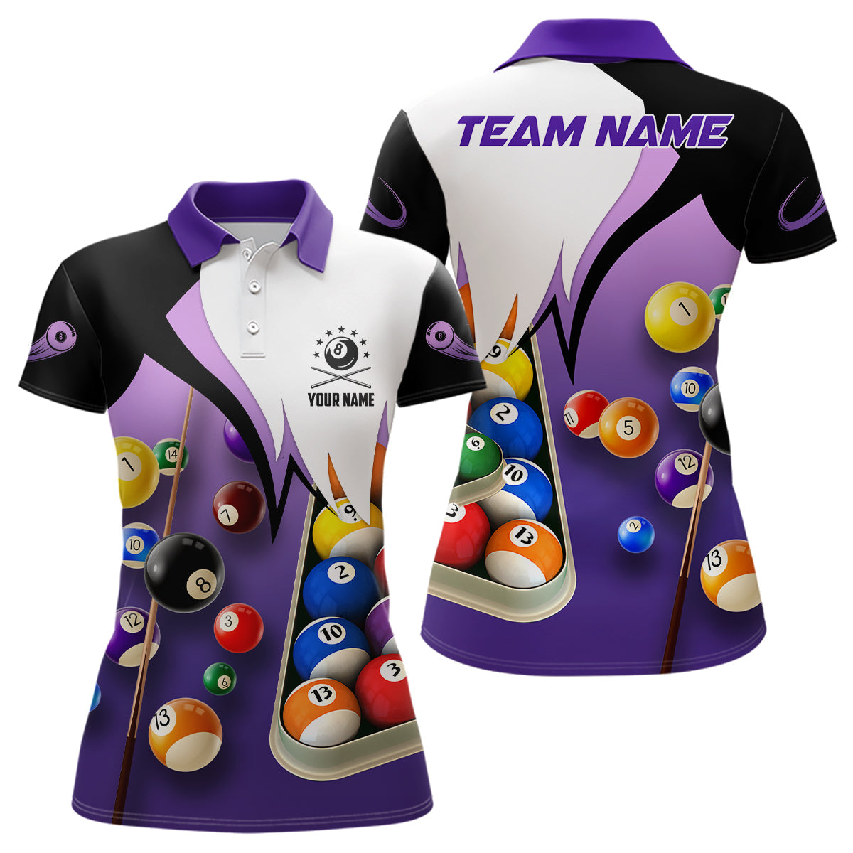 Lasfour Personalized Billiard Ball Set 3D Polo Shirts BIA0544