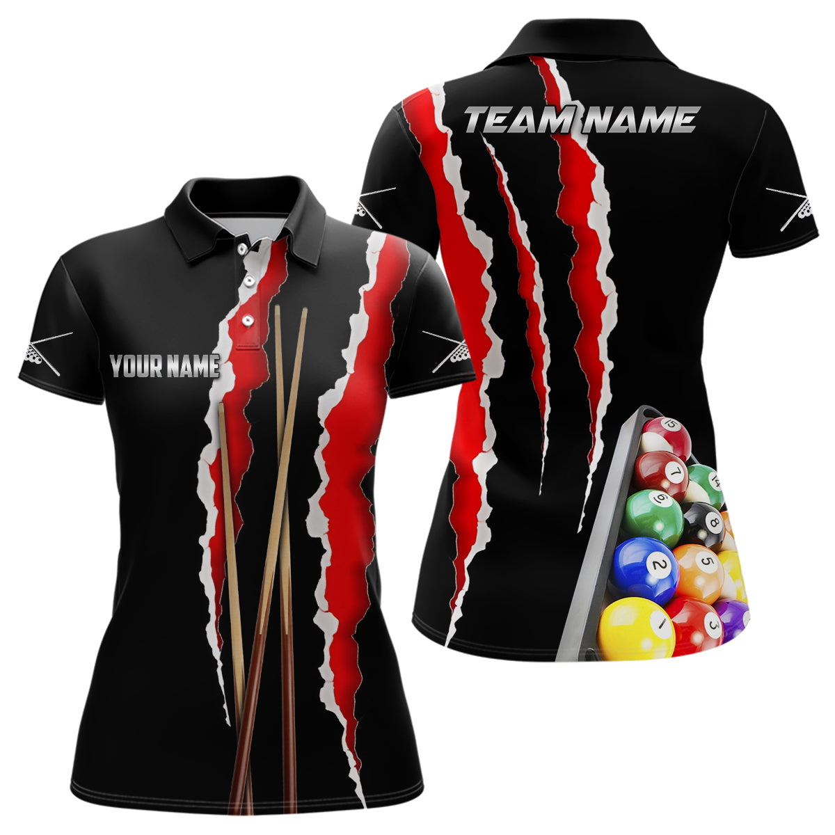 Lasfour Personalized Billiard Cue Sport 3D Polo Shirts BIA0537
