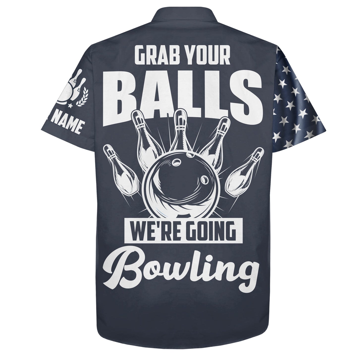 Grab Your Balls We're Going Bowling Hawaiian Shirt Custom Bowling Men USA Bowling Shirt HO0001