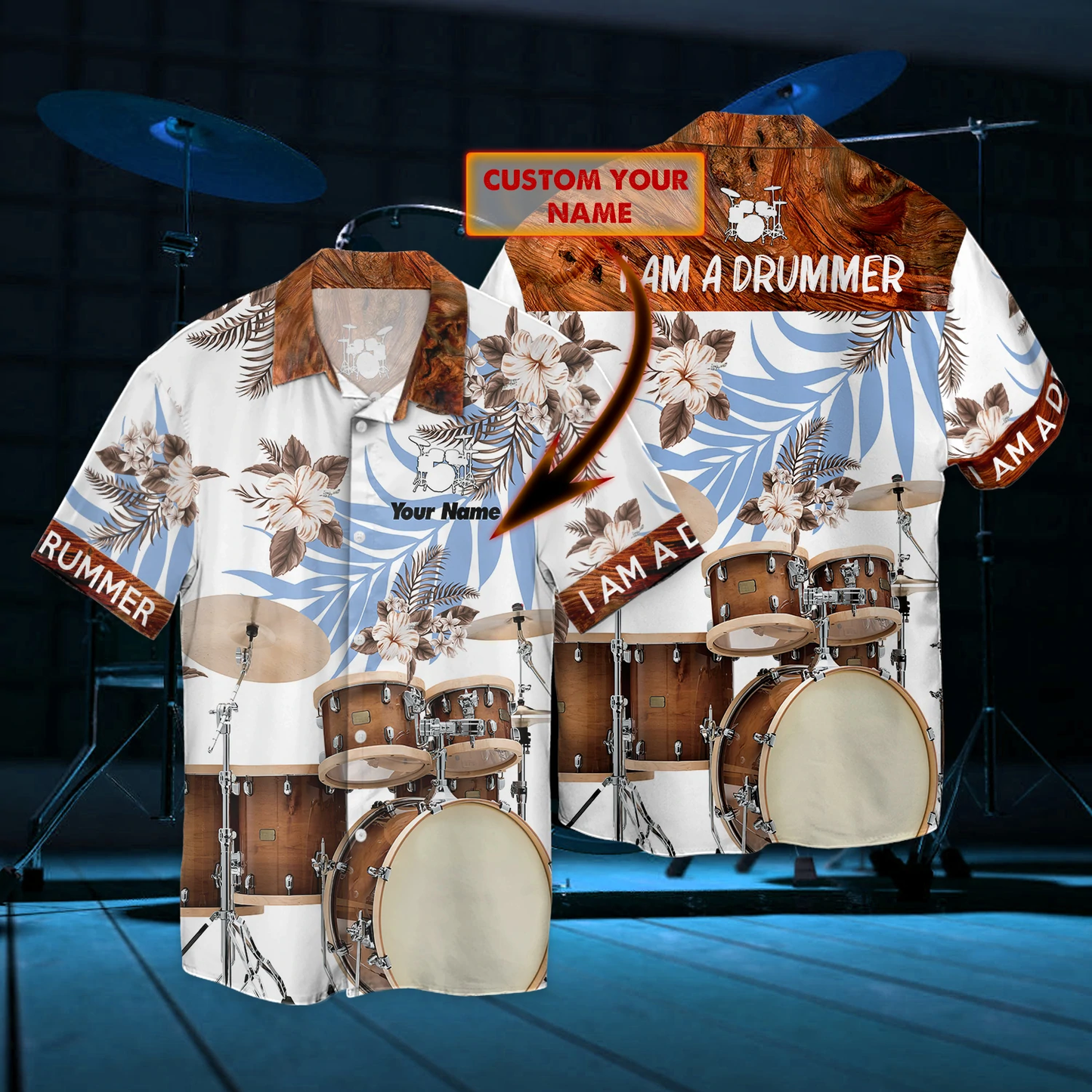 I'm a drumer hawaiian shirt - Personalized Name 3D Hawaiian HO2291