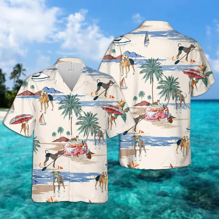 Italian Greyhound Hawaiian Shirts For Men - Summer Button